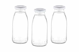 15 oder 24 x 250 ml leere Glasflaschen MIL Milchflaschen kleine Saftflasche mit Schraubverschluss 0,25 liter l von slkfactory (15 Stück) - 1