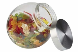 APS Vorratsglas – Behälter mit Premium Glaskugel-Optik und einem Schraubdeckel aus rostfreiem Edelstahl – Aromadichte durch den hochwertigen Schraubdeckel - 1