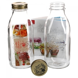 Bormioli 2er Set Einmachglas Original Quattro Stagioni 1,0L Flasche incl Rezeptheft - 1