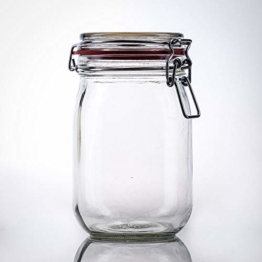 Flaschenbauer- 12 Drahtbügelgläser 1140ml verwendbar als Einmachglas, zu Aufbewahrung, Gläser zum Befüllen, Leere Gläser mit Drahtbügel - 1