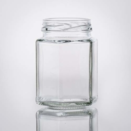 Flaschenbauer- 15x Sechskantgläser 116ml inkl. eines schwarzen Twist-Off Verschluss als Einmachglas, zur Aufbewahrung von Gewürzen oder als kleines Honigglas. - 1