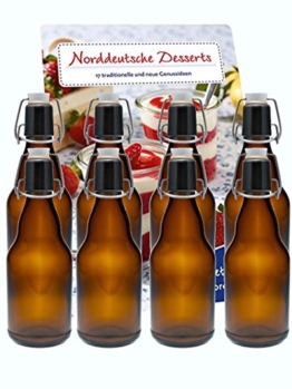 hocz 10er Set Bügelflaschen Bügelflasche Glasflaschen 330ml Braun mit Bügelverschluss zum Selbstbefüllen Bier Bierflaschen Bierflasche - 1