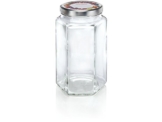 Leifheit Sechskantglas 1700ml, Einmachglas, Weckglas ideal für Eingemachtes, dekoratives Vorratsglas, ideal zur Aufbewahrung von größeren Mengen, spülmaschinengeeignet, made in germany - 1