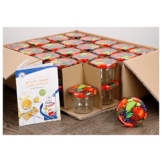 MamboCat 40er Set Sturzgläser 230 ml mit Obst Dekor Deckel to 82 inkl. Diamant Gelierzauber Rezeptheft Marmeladengläser Einmachgläser Einweckgläser - 1