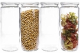 mikken 4er Set Vorratsglas 1,1 Liter mit Schraubverschluss, Einmachglas, Glasdose inkl. Beschriftungsetiketten - 1