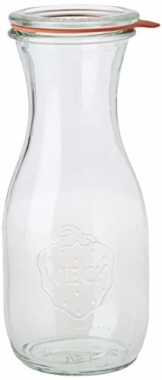 Saftflaschen mit Deckel, Einkochringen und Einweckklammern - Füllmenge: 500 ml - 4 Stück - 1