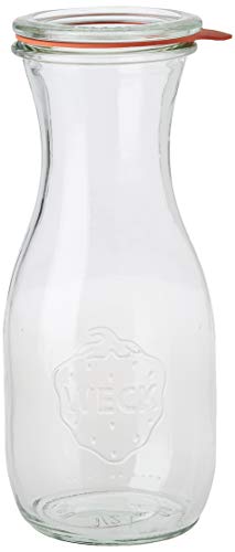 Saftflaschen mit Deckel, Einkochringen und Einweckklammern - Füllmenge: 500 ml - 4 Stück - 1