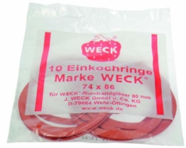 Weck Einkochringe (74 x 86 mm, Ø 80 mm, 10 Stk., Kunststoff) 1126 - 1