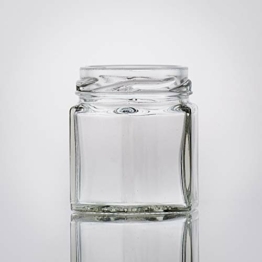 Flaschenbauer- 32x Sechskantgläser 47ml inkl. eines goldenen Twist-Off Verschluss als Einmachglas, zur Aufbewahrung von Gewürzen oder als kleines Honigglas. - 1