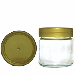 Germerott Bienentechnik 60 x Neutralglas 250g mit 68er Schraubdeckel Gold für Honig Preis pro Stück 0,67 Euro - 1
