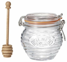 Kilner - Honigtopf mit Deckel und Honignehmer / Honigspender - Glas - schöne Vintage Optik - 1