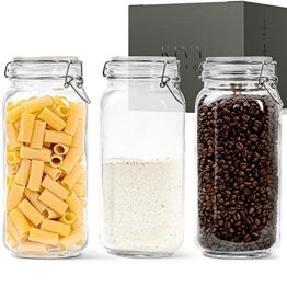KIVY® Einmachgläser mit Bügelverschluss Set [3 x 2300ml] - Große Aufbewahrungsgläser für die Küche - Vorratsbehälter Glas - Gläser mit Deckel - Einweggläser - Einmachglas 2l - Fermentierglas - 1