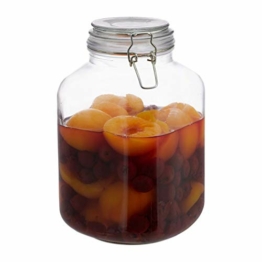 Relaxdays, klar 3 Liter Einmachglas, zum Konservieren, Gastro, Bügelverschluss, Gummiring, luftdicht, XXL Einweckglas, Glas, Eisen, Standard - 1