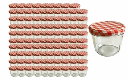 Sturzgläser 100 230 ml Marmeladengläser Einmachgläser Einweckgläser to 82 Rot Karriert - 1
