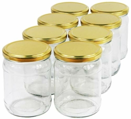 Wamat 450 ml Einweckgläser mit Deckel Gold to 82 Einmachgläser Vorratsgläser Einmachglas Weck (Menge: 12 Stück) - 1