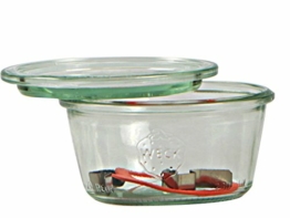 Weck 3286300 Original Sturzglas 370ml 6er-Set Deckel, Dichtrung Klammern, Glas, Durchsichtig, 6 x 370 ml - 1