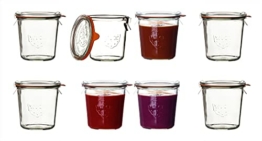 Weck Sturzgläser 580 ml 6er Set + 6 Gummiringe + 12 Klammern - 1