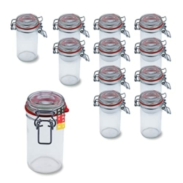 Flaschenbauer- 12 Drahtbügelgläser 277ml verwendbar als Einmachglas und Fermentierglas, zu Aufbewahrung, schmale Gläser zum Befüllen, leere Gläser mit Drahtbügel - made in Germany - 1