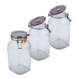 Flaschenbauer - 3-teiliges Set Drahtbügel-Vorratsgläser 2590ml, geeignet als Einmach- und Fermentierglas, zur Aufbewahrung, zum Befüllen, leere Gläser mit Drahtbügel - Made in Germany - 1