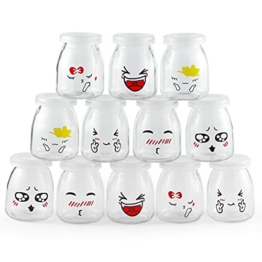 Skelang Joghurtgläser, gläser mit deckel 150ml, Pudding Gläser, Joghurttopf aus Glas,150 ml, 12 Stück - 1